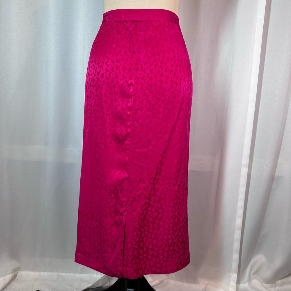 Vintage ARGENTI Silk Top Skirt Set  Sz10‎ Short Sleeve Cinch Waist Pink READ - Picture 15 of 16